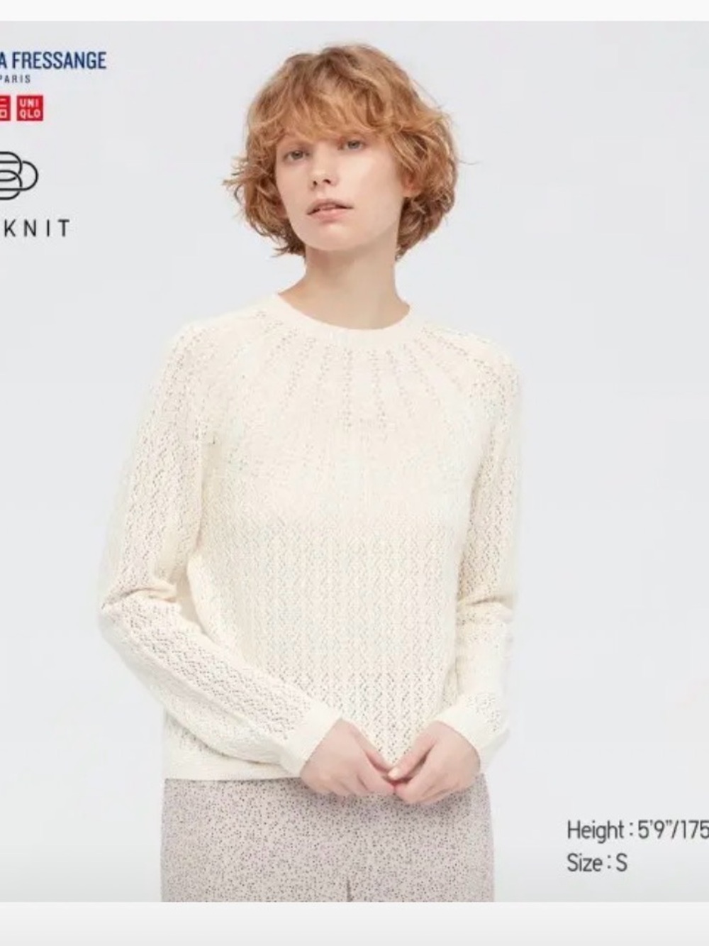 Uniqlo x Ines de la Fressange 3D Knit Pointelle Crew Neck Sweater